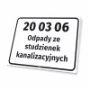 Tabliczka kod i nazwa odpadu, do personalizacji
