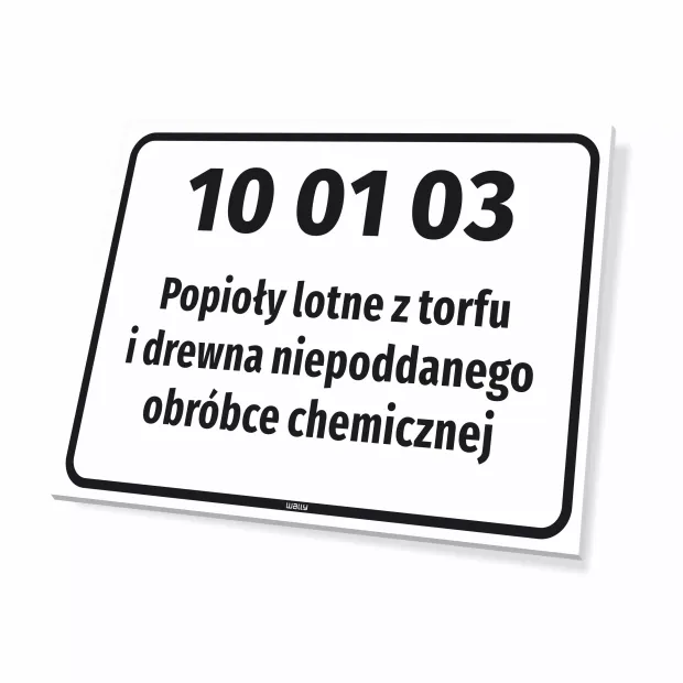 Tabliczka kod i nazwa odpadu, do personalizacji