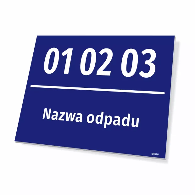 Tabliczka BDO - kod i nazwa odpadu