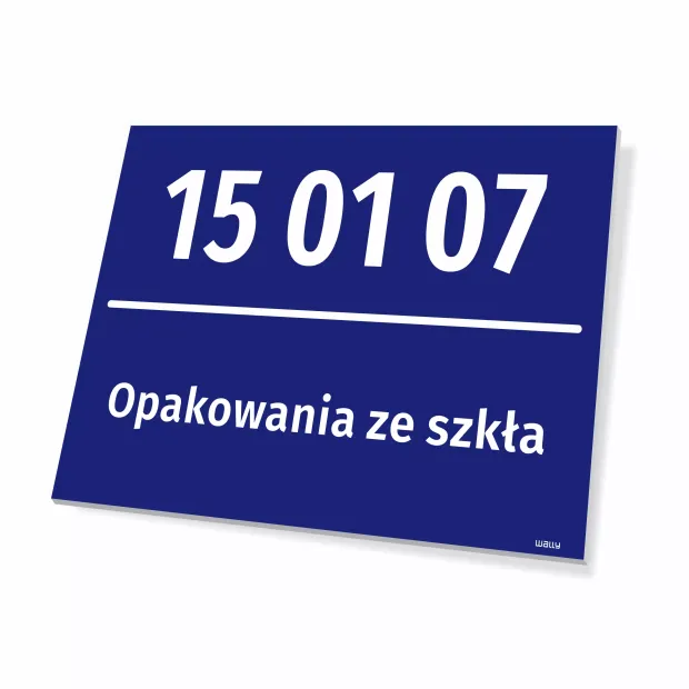 Tabliczka BDO - kod i nazwa odpadu