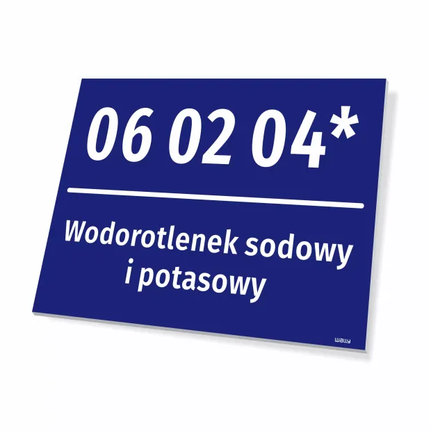 Tabliczka BDO - kod i nazwa odpadu