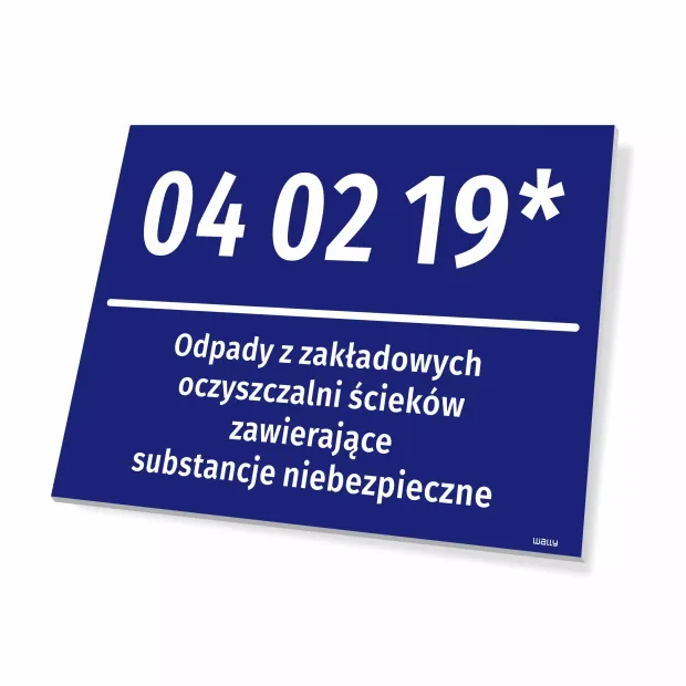 Tabliczka BDO - kod i nazwa odpadu