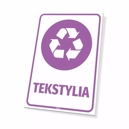 Tabliczka na kosz z odpadami: Tekstylia