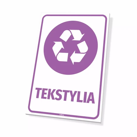 Tabliczka na kosz z odpadami: Tekstylia