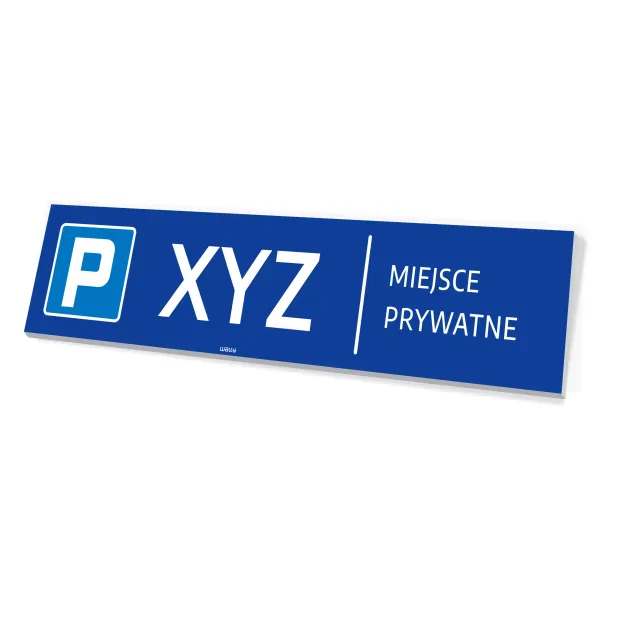 Tabliczka na parking: Miejsce prywatne, oznaczenie, numeracja do personalizacji