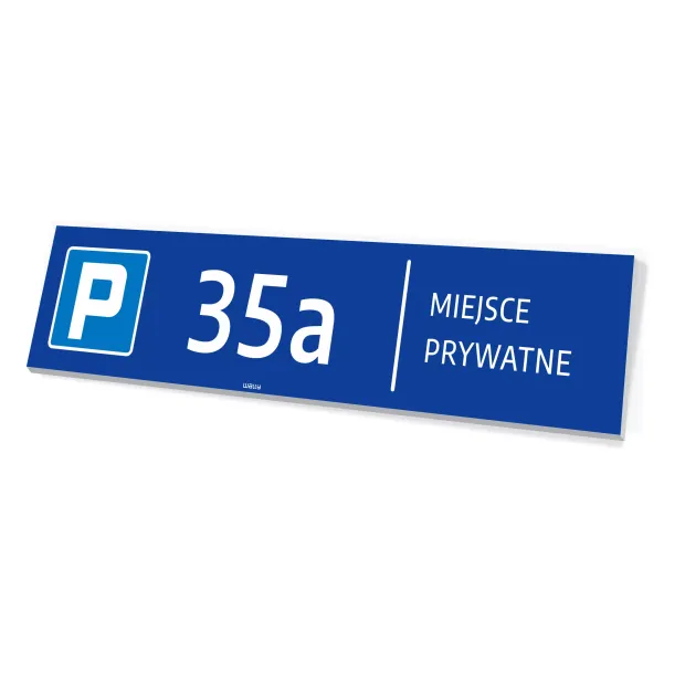 Tabliczka na parking: Miejsce prywatne, oznaczenie, numeracja do personalizacji