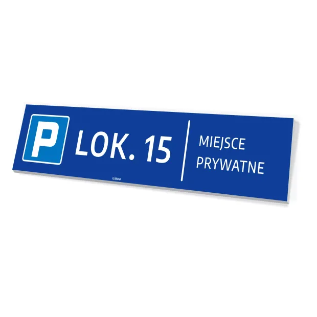 Tabliczka na parking: Miejsce prywatne, oznaczenie, numeracja do personalizacji