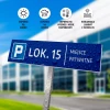 Tabliczka na parking: Miejsce prywatne, oznaczenie, numeracja do personalizacji