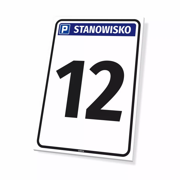 Tabliczka parkingowa Stanowisko z oznaczeniem, numerem
