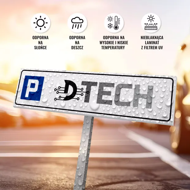 Tabliczka parkingowa z logo firmy, instytucji, placówki