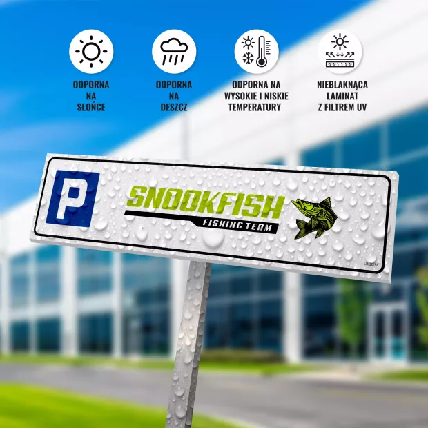 Tabliczka parkingowa z logo firmy, instytucji, placówki