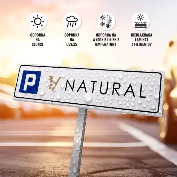 Tabliczka parkingowa z logo firmy, instytucji, placówki