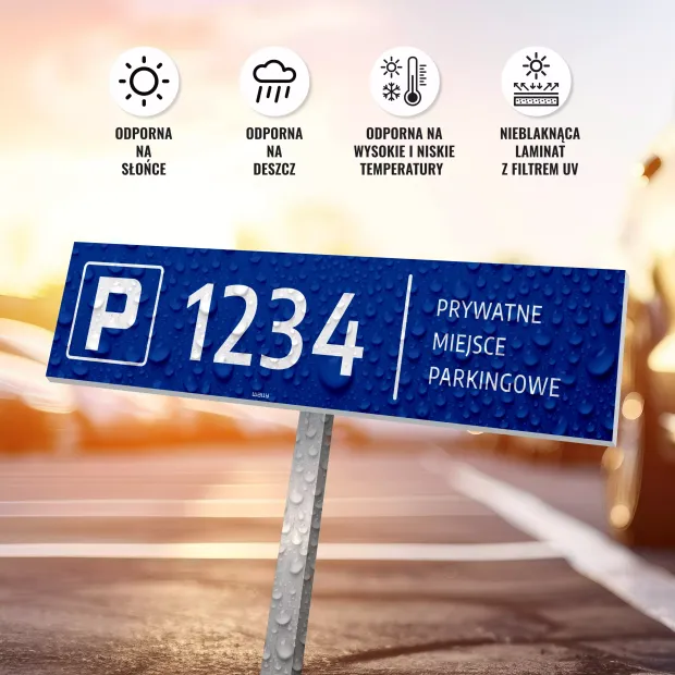 Tabliczka parkingowa - prywatne miejsce, numer lub litera