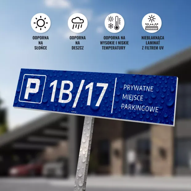 Tabliczka parkingowa - prywatne miejsce, numer lub litera