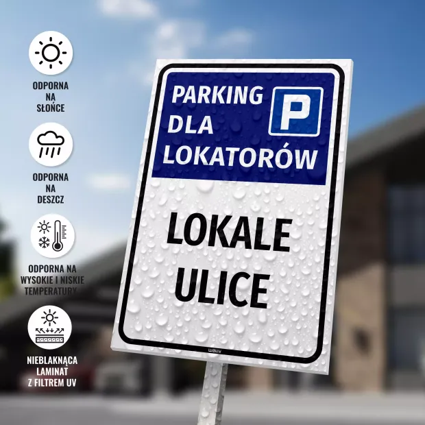 Tabliczka parkingowa dla lokatorów - spółdzielnia, wspólnota