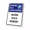 Tabliczka: parking dla lokatorów z nazwą spółdzielni, wspólnoty