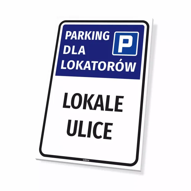 Tabliczka parkingowa dla lokatorów - spółdzielnia, wspólnota