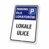 Tabliczka: parking dla lokatorów z nazwą spółdzielni, wspólnoty