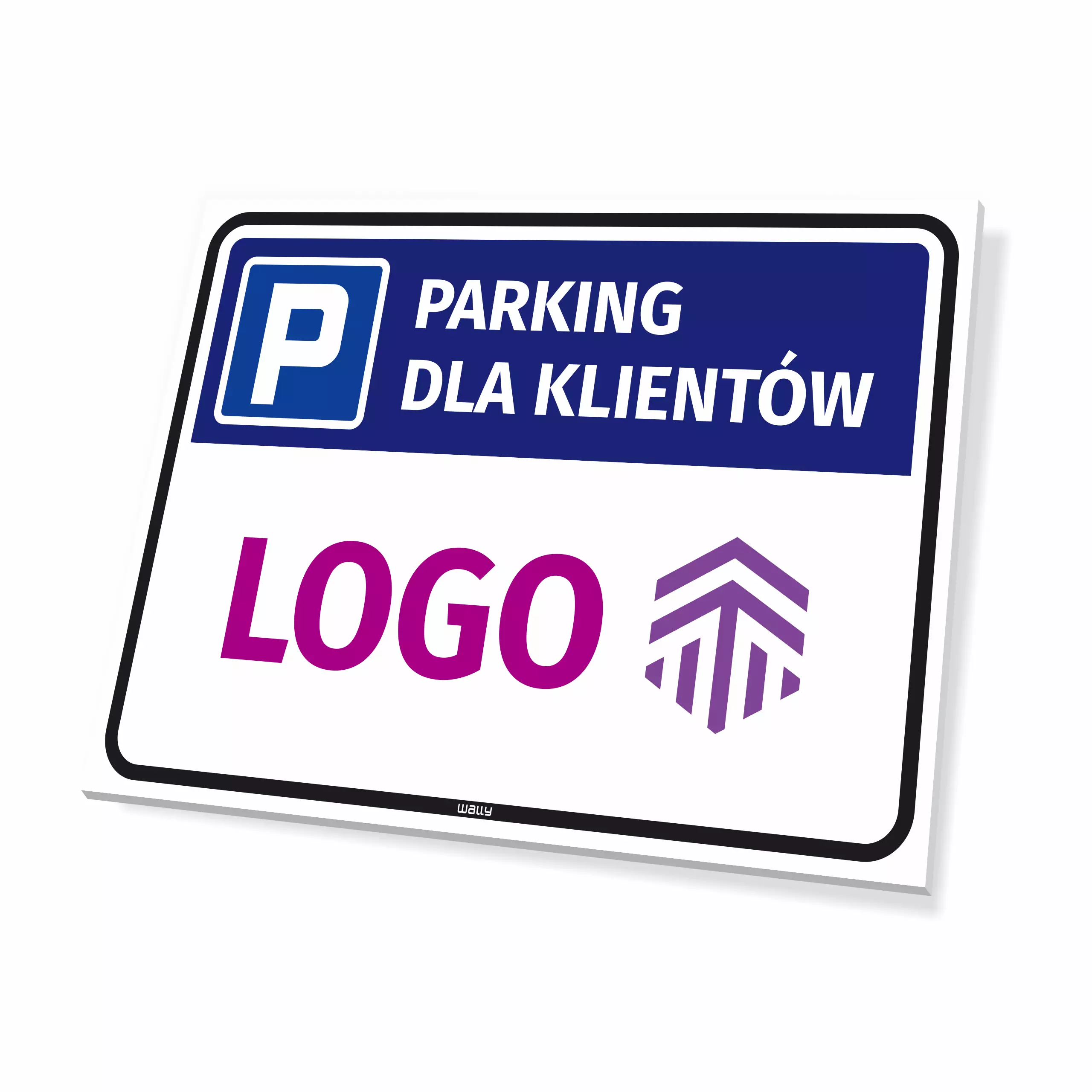 Tabliczka: Parking dla klientów, z Twoim logo