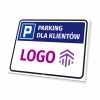 Tabliczka: Parking dla klientów, z Twoim logo