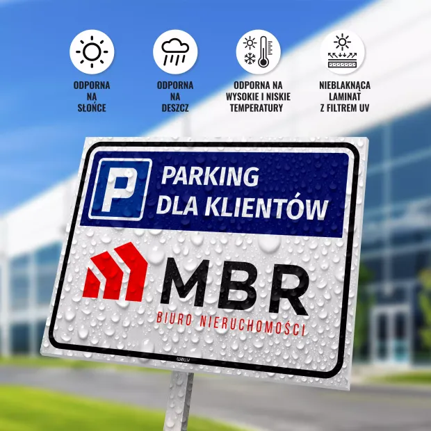 Tabliczka Parking dla klientów - z Twoim logo