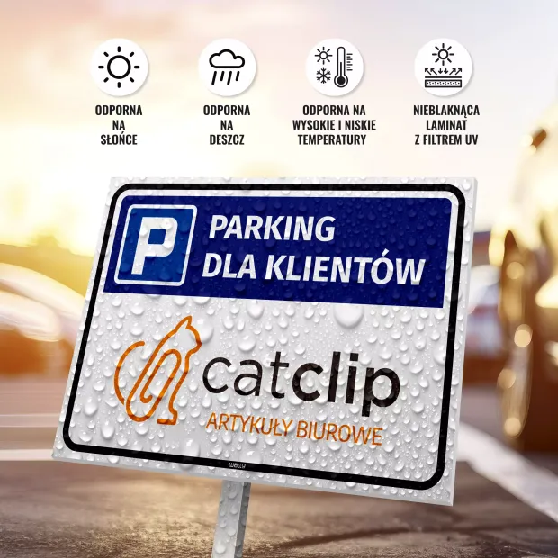 Tabliczka Parking dla klientów - z Twoim logo