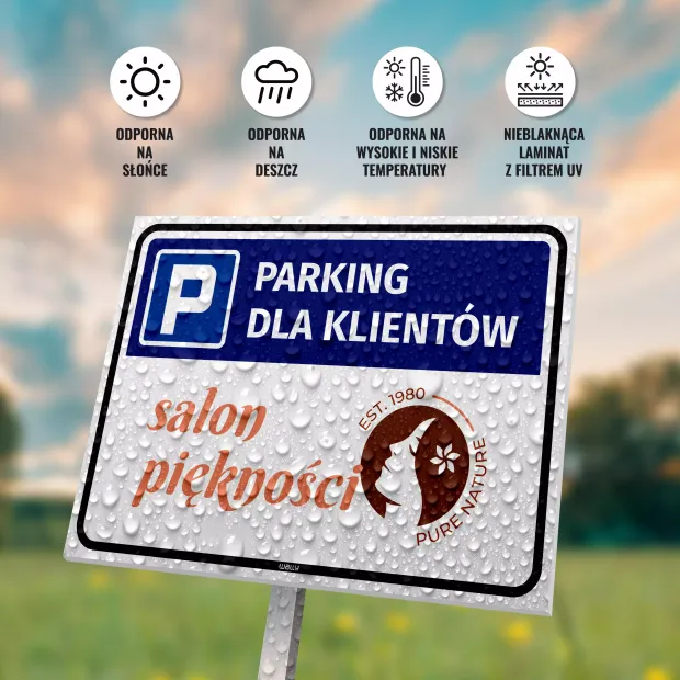 Tabliczka Parking dla klientów - z Twoim logo