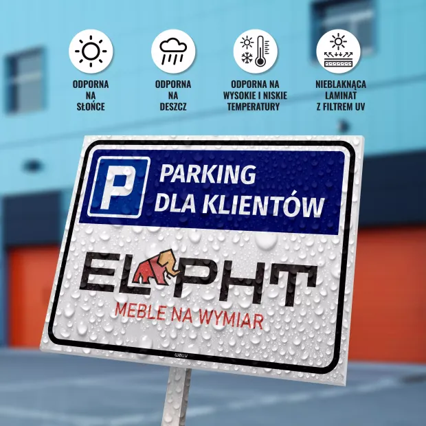Tabliczka Parking dla klientów - z Twoim logo