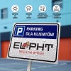 Tabliczka: Parking dla klientów, z Twoim logo