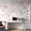 Mural drukowany: delikatne kolory liści monstery