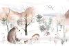 Tapeta: góry, zwierzęta, ptaki, akwarela