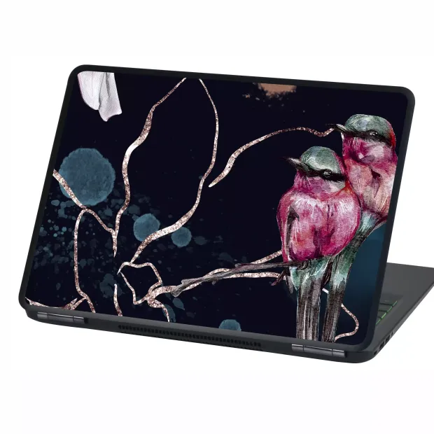 Skin na laptopa, naklejka ptaszki na tle nocnego nieba P565