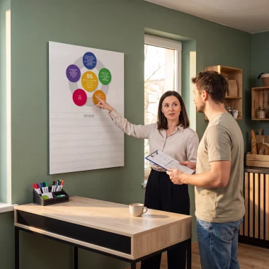 Magnetyczna tablica suchościeralna lean 5S 066 z notatnikiem