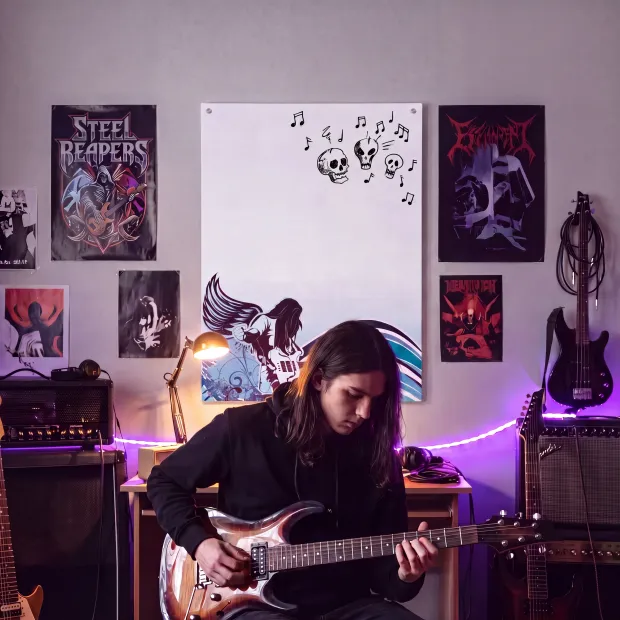 Tablica suchościeralna magnetyczna gitarzysta 149