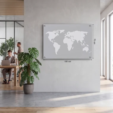 Magnetyczna mapa świata na ścianę suchościeralna 334