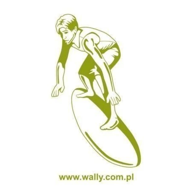 Stylowa naklejka surfer 1328 w energetycznym zielonym odcieniu, idealna do pokoju młodzieżowego lub 