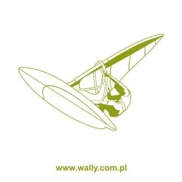 Energetyczna naklejka windsurfingowa w odcieniach zieleni, idealna do dynamicznego pokoju młodzieżow