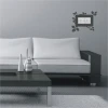 Szablon malarski kontakt 1109 - Aranżacja w salonie. Szare ściany, jasna sofa, ciemny stół