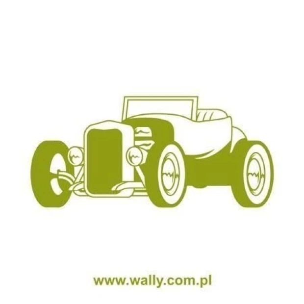 Szablon malarski hot rod 1325 w stylu retro, idealny do ożywienia wnętrza w klimacie motoryzacyjnym.
