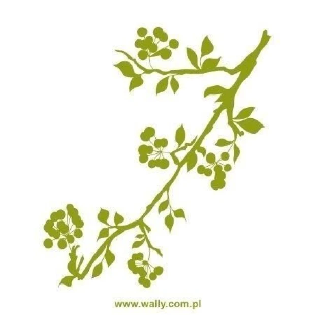 Stylowa naklejka gałęzi w soczystym zielonym odcieniu, idealna do ożywienia wnętrza w stylu boho.