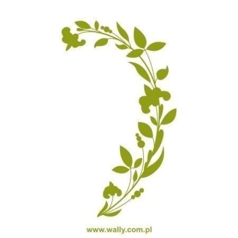 Naklejka kwiaty 1429 w odcieniach zieleni, idealna do ożywienia przestrzeni w stylu boho.
