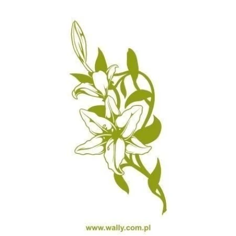 Elegancka naklejka kwiatów 1439 w odcieniach zieleni, idealna do ozdobienia nowoczesnego wnętrza.