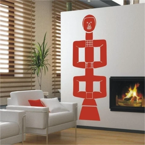 Stylowa naklejka afrykańska 1496 w nowoczesnym salonie, dodająca charakteru i ciepła dzięki intensyw