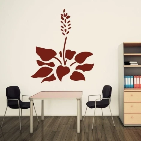 Naklejka kwiat 1691 w minimalistycznym wnętrzu biura, dodająca elegancji i charakteru ścianie.