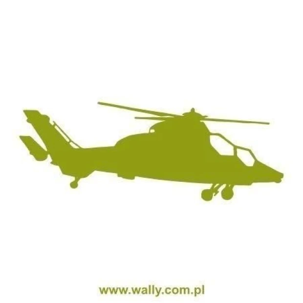 Stylowy szablon malarski helikoptera w energetycznym odcieniu zieleni, idealny do pokoju małego pilo