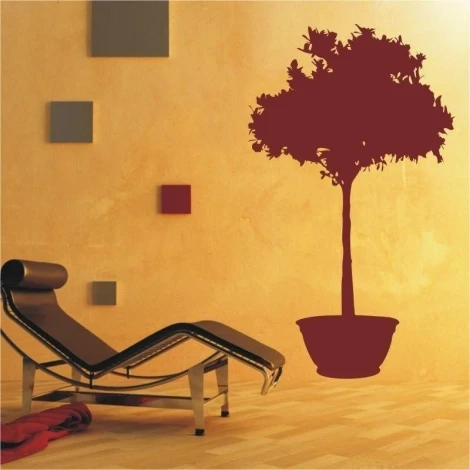 Stylowa naklejka rośliny doniczkowej, idealna do nowoczesnego salonu, dodająca elegancji i przytulno