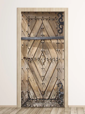 Stylowa fototapeta Gdańsk 299 przedstawiająca eleganckie, drewniane drzwi, idealna do rustykalnego w