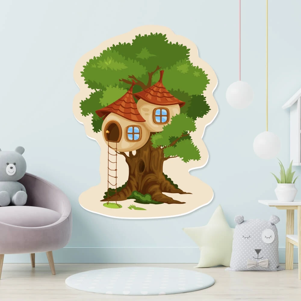 Magnetyczna tablica suchościeralna w kształcie domku na drzewie
