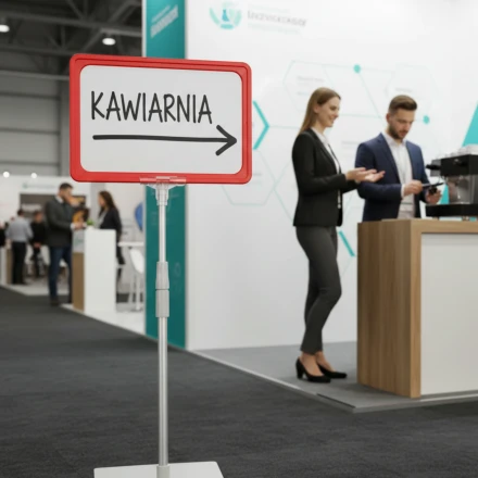 DWUSTRONNA tabliczka suchościeralna w ramce na nóżce teleskopowej A3, A4, A5