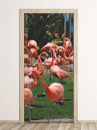 Fototapeta na drzwi flamingi FP 2535 D